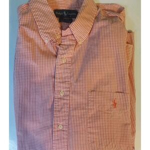 Ralph Lauren Blake Pink Cotton Gingham Long Sleeve Button Down Shirt Mens‎ Large